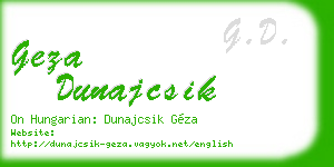 geza dunajcsik business card
